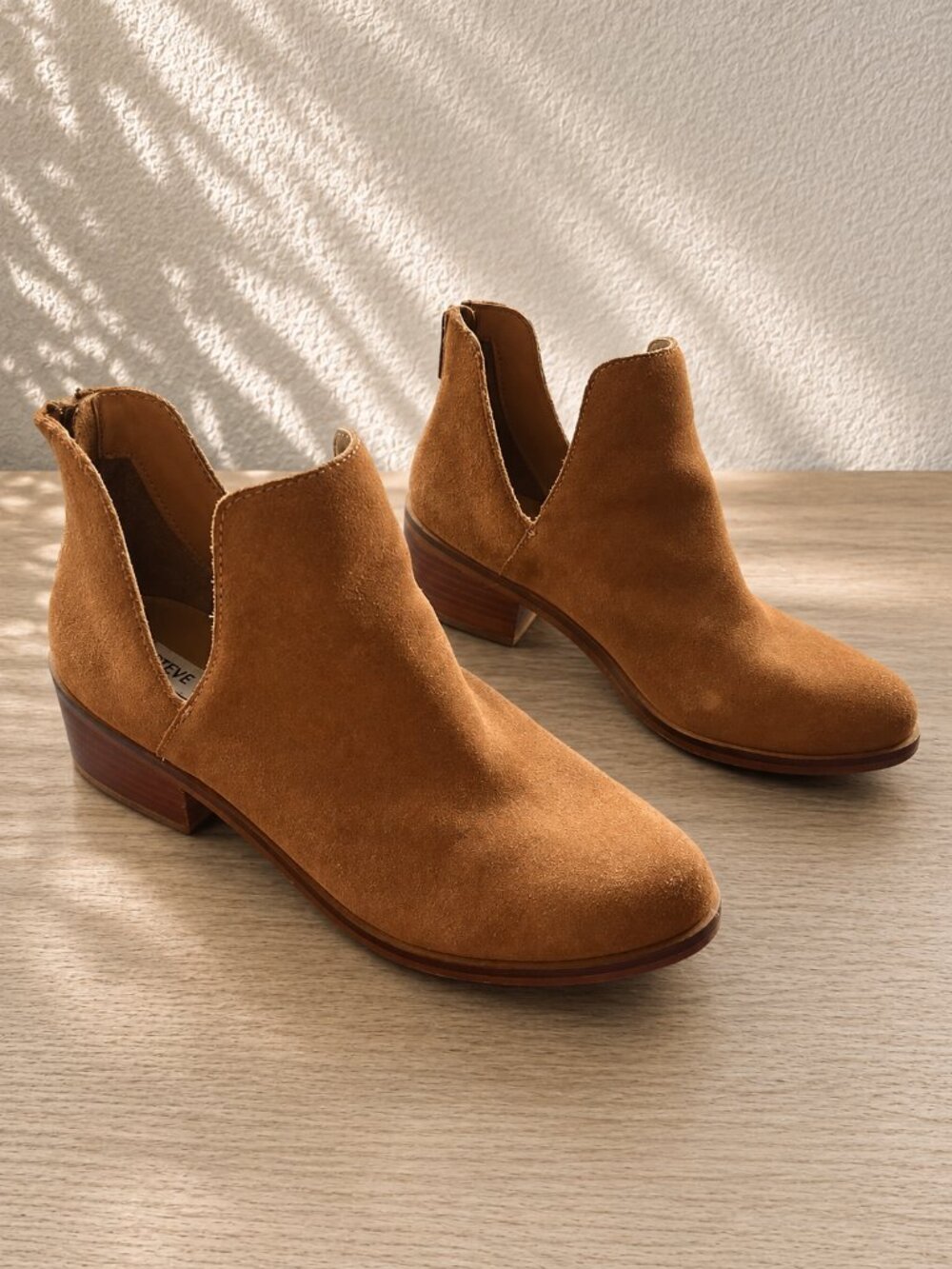Steve Madden Dextir Cognac Suede Leather Cutout Ankle Boots Boots Sz 6M